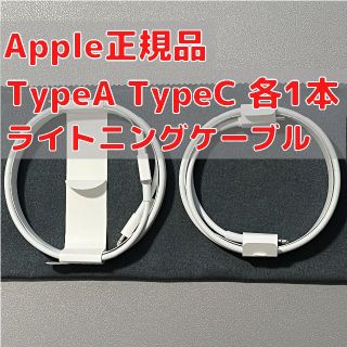 アップル(Apple)のライトニングケーブル  type-A type-C 各1本 Apple純正品(その他)