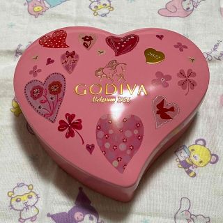 ゴディバ(GODIVA)のゴディバ　未使用空き缶　ハート型(小物入れ)