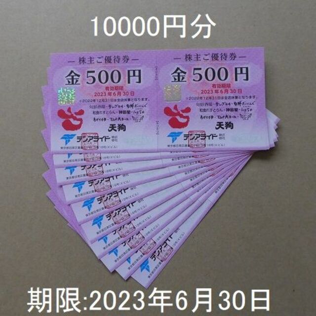テンアライド株主優待　10000円分（500円×20枚）