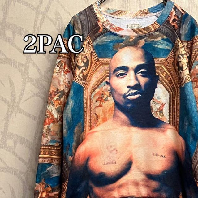 【激レア】2PAC TUPAC Tシャツ　壁画 アート　芸術　美術品　希少