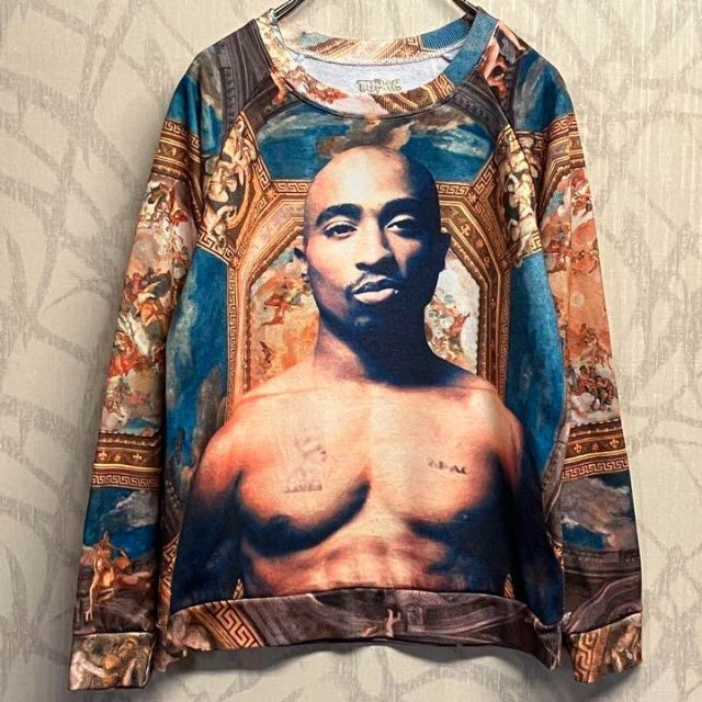 【激レア】2PAC TUPAC Tシャツ　壁画 アート　芸術　美術品　希少