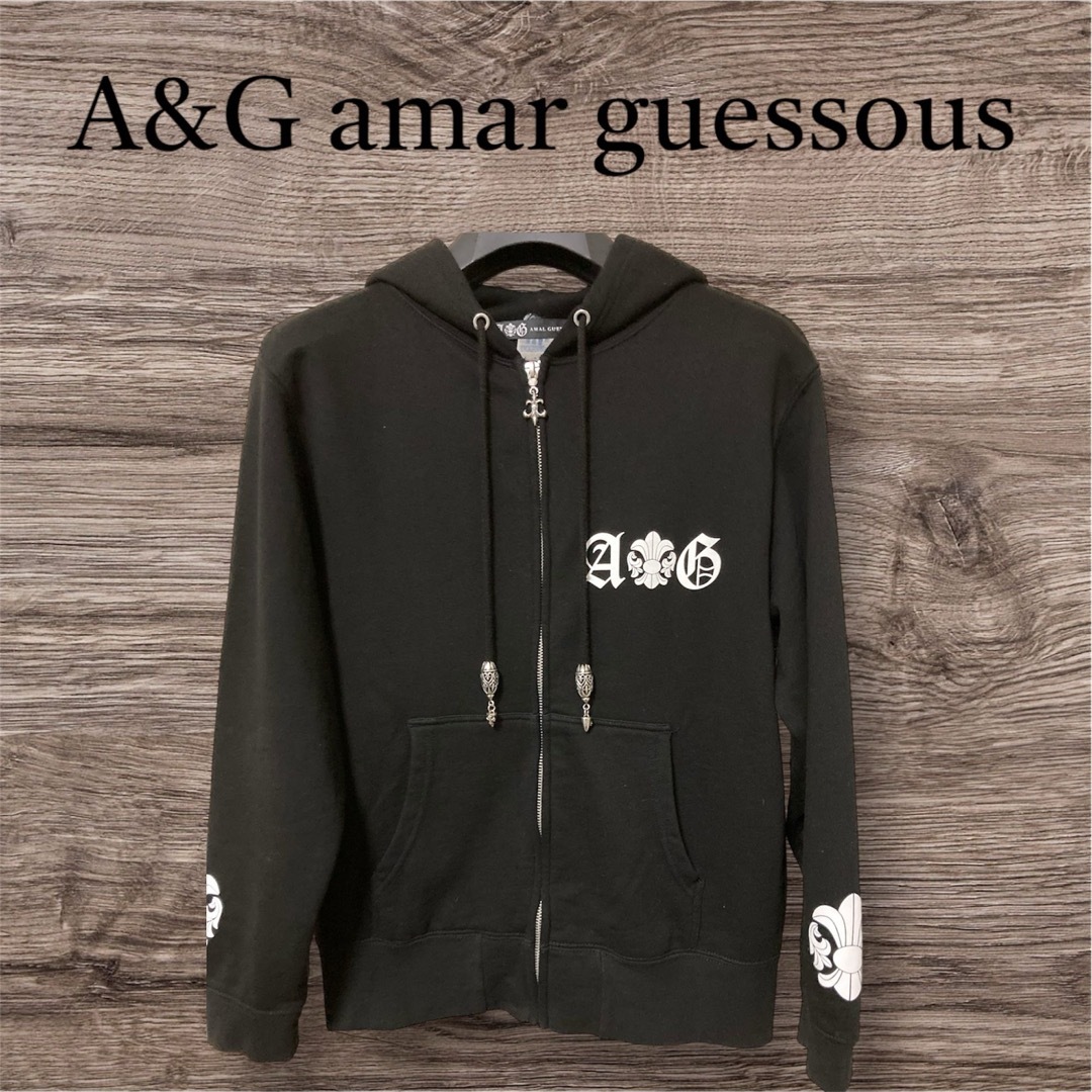 A&G(エーアンドジー)のA&G パーカー　シルバーパーツカスタム　黒 メンズのトップス(パーカー)の商品写真