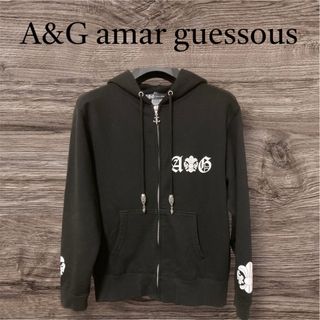 エーアンドジー(A&G)のA&G パーカー　シルバーパーツカスタム　黒(パーカー)