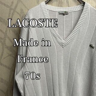 ラコステ(LACOSTE)の【激レア】ラコステ　ニット　シュミーズ　フランス製　70s  緑ワニ(ニット/セーター)