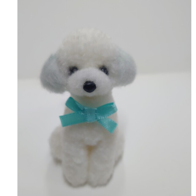 ホワイト　プードル　犬ぽんぽん　毛糸 ハンドメイドのぬいぐるみ/人形(その他)の商品写真