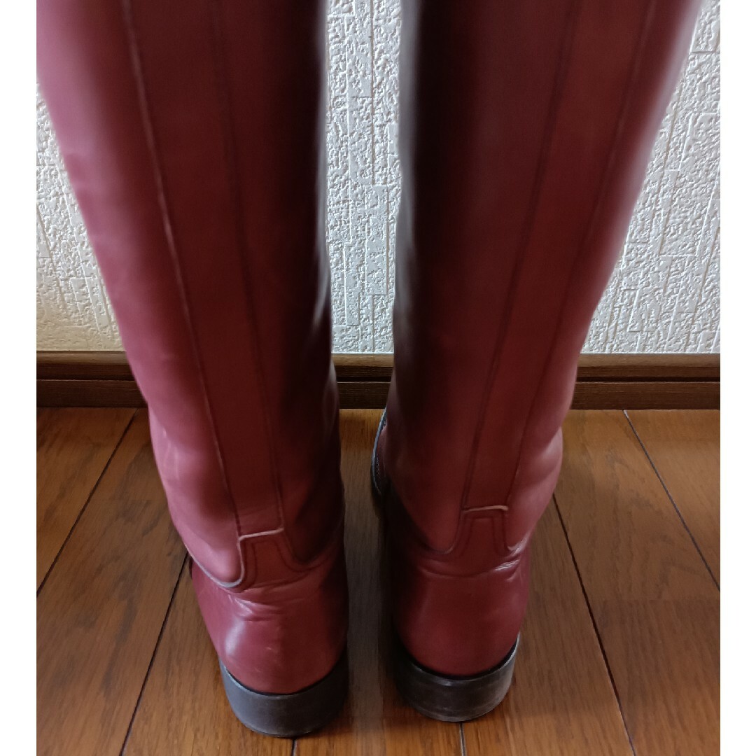 SAYA ロングブーツ 赤ロングブーツ 革ロングブーツ 3