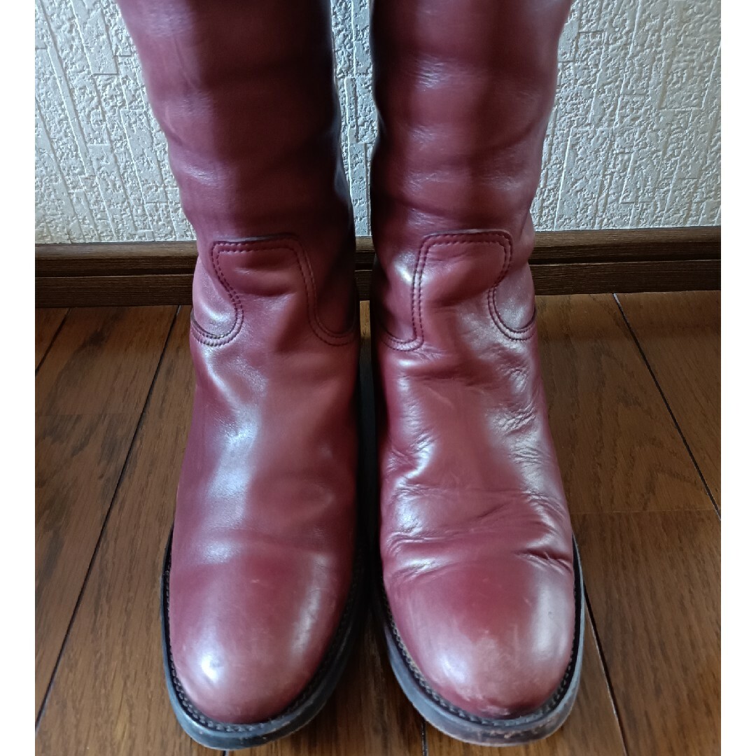 SAYA ロングブーツ 赤ロングブーツ 革ロングブーツ 1