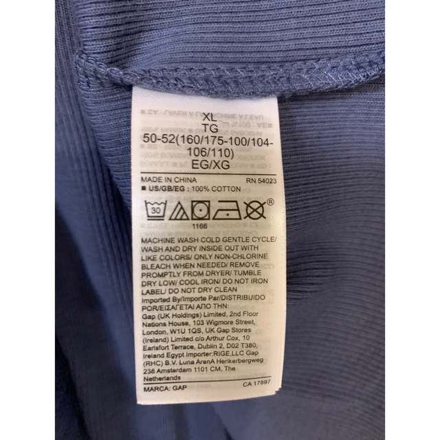 GAP(ギャップ)のGAP  リブボタン長袖　青 レディースのトップス(Tシャツ(長袖/七分))の商品写真
