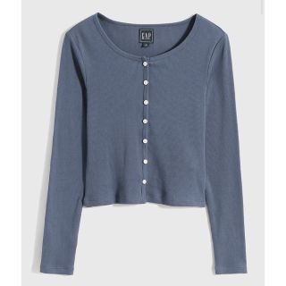 ギャップ(GAP)のGAP  リブボタン長袖　青(Tシャツ(長袖/七分))