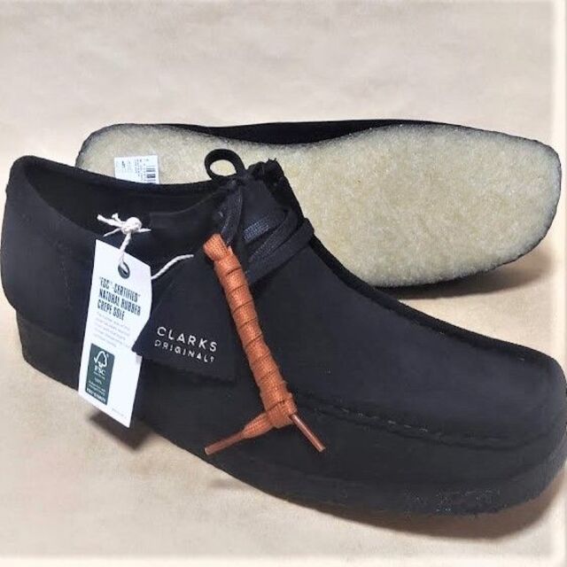クラークスワラビーロー黒 CLARKS WALLABEE-LO UK8.5新着