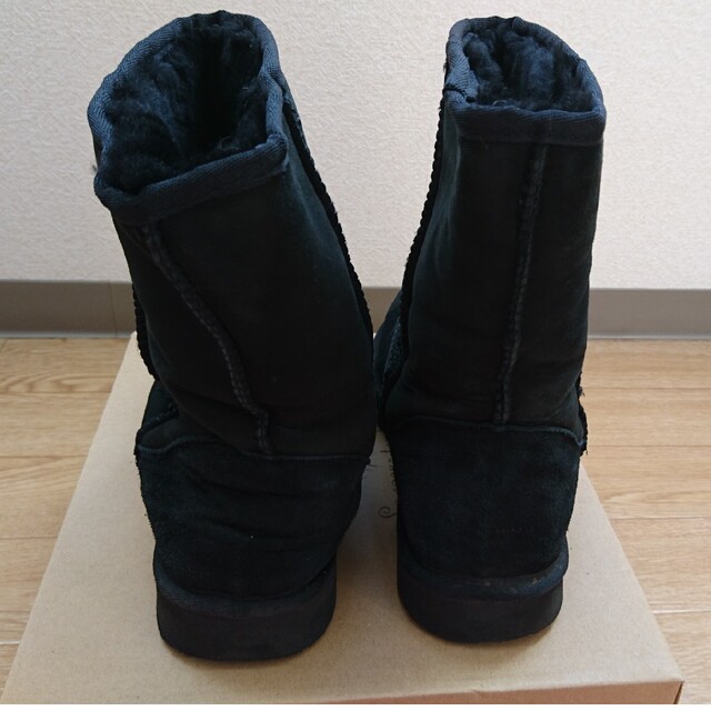 ムートンブーツ 25cm シープスキンブーツ 黒 レディースの靴/シューズ(ブーツ)の商品写真