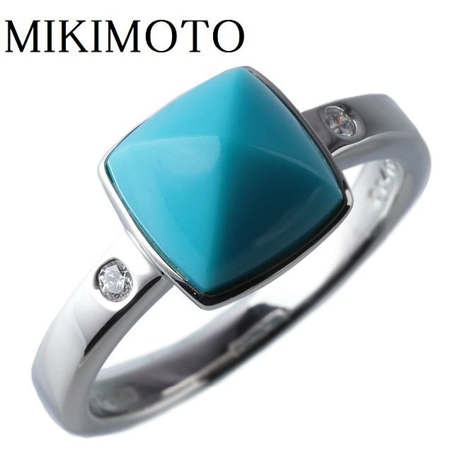 MIKIMOTO(ミキモト)のミキモト ターコイズ ダイヤ リング 15号弱 PT950 【10159】 レディースのアクセサリー(リング(指輪))の商品写真