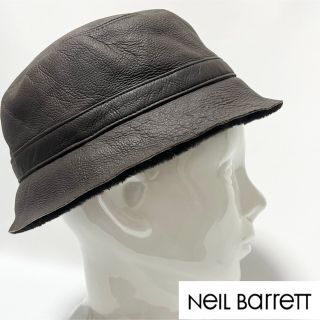 ニールバレット(NEIL BARRETT)の【新品】Neil Barretニールバレット高級VERA PELLEレザーハット(ハット)