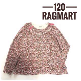 ラグマート(RAG MART)のラグマート　花柄カットソー　120  薄手　ピンク(Tシャツ/カットソー)