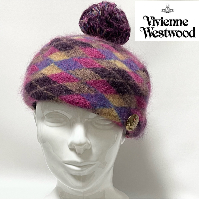 Vivienne Westwood(ヴィヴィアンウエストウッド)の【新品】VivienneWestwood日本製アーガイル柄ゴールドオーブ付ベレー レディースの帽子(ハンチング/ベレー帽)の商品写真