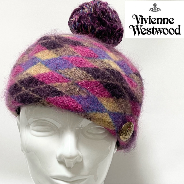 Vivienne Westwood(ヴィヴィアンウエストウッド)の【新品】VivienneWestwood日本製アーガイル柄ゴールドオーブ付ベレー レディースの帽子(ハンチング/ベレー帽)の商品写真