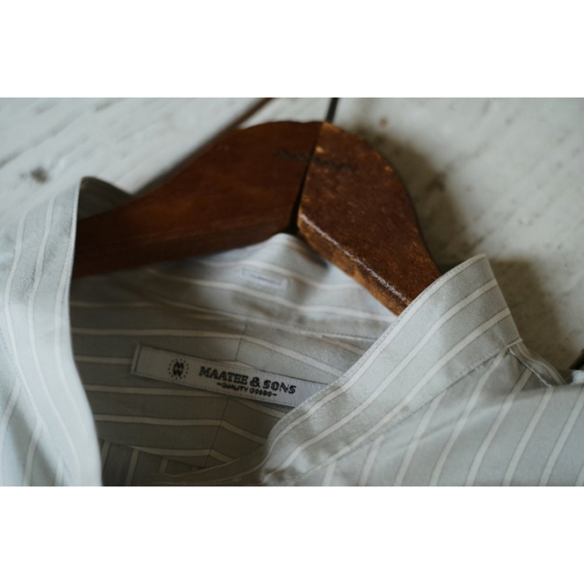 ☆12月末迄☆MAATEE&SONSシルクプルオーバーシャツスモーキーグリーン 1