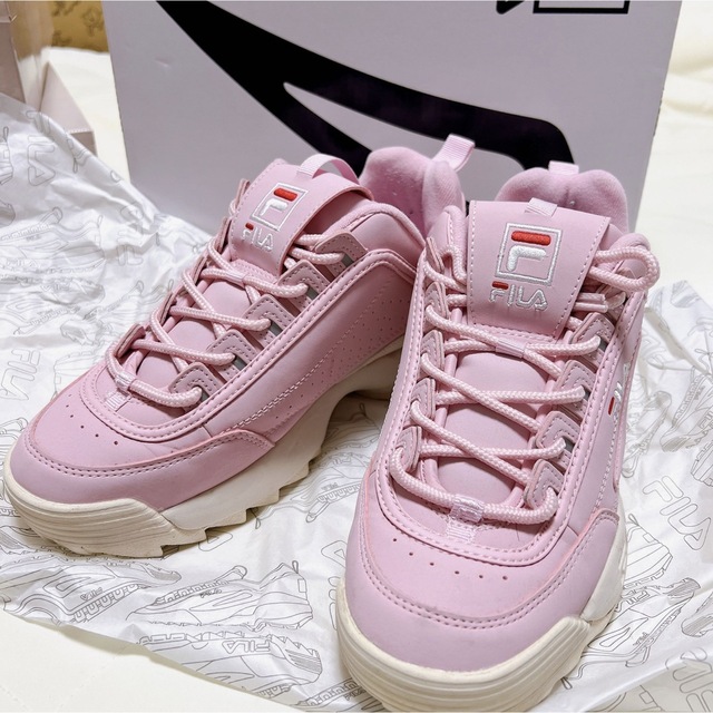 FILA(フィラ)ののびぃさま　FILA DISRUPTOR 2 (PINK/WHITE)25 レディースの靴/シューズ(スニーカー)の商品写真