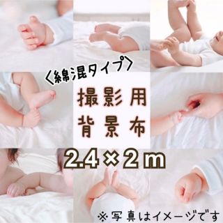 【取り付け金具付き】 撮影用 背景布 白 2m × 2.4m インスタ映え 綿(生地/糸)