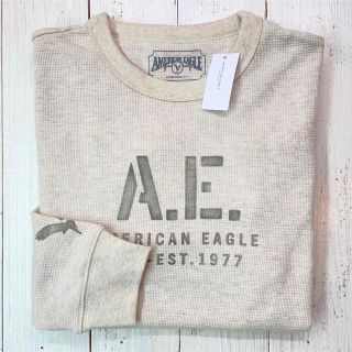 アメリカンイーグル(American Eagle)のふわふわワッフル生地！クラシカルな大人スタイル♩長袖Tシャツ【L】ロンT(Tシャツ/カットソー(七分/長袖))