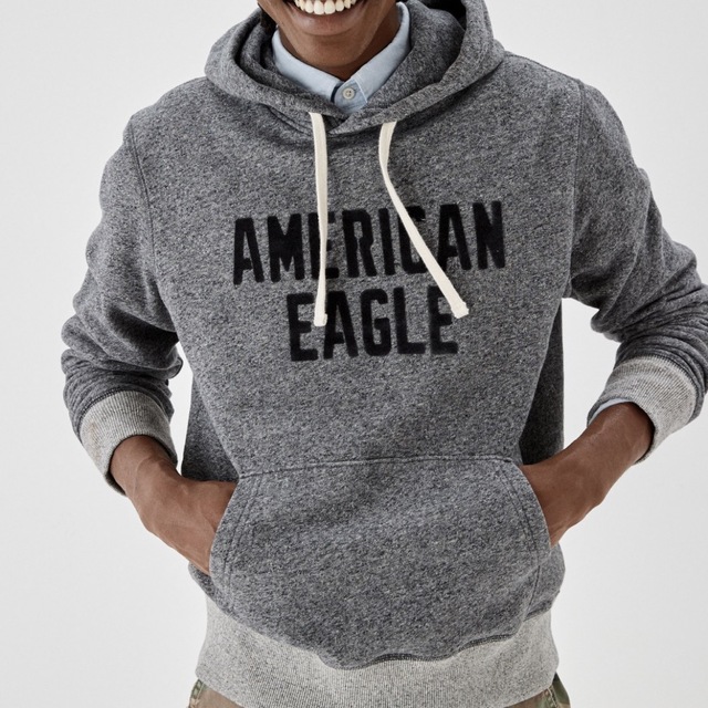 American Eagle(アメリカンイーグル)のスーパーソフト！色切り替え♩程良い厚みで今すぐ大活躍！ロゴ/パーカー【S】 メンズのトップス(パーカー)の商品写真