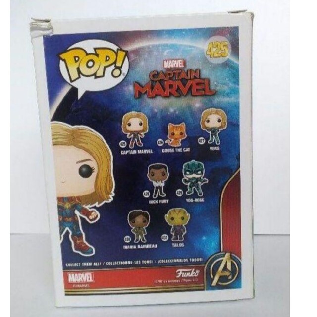 MARVEL(マーベル)のFUNKO POP ファンコポップ 425 　captain mar エンタメ/ホビーのおもちゃ/ぬいぐるみ(キャラクターグッズ)の商品写真