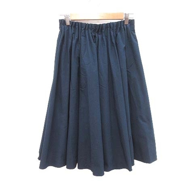 LABORATORY WORK(ラボラトリーワーク)のラボラトリーワーク ギャザースカート フレア ひざ丈 M 紺 ネイビー レディースのスカート(ひざ丈スカート)の商品写真