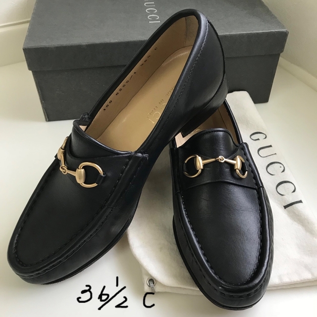 返品?交換対象商品】 Gucci ホースビットローファー黒 36.5 [美品