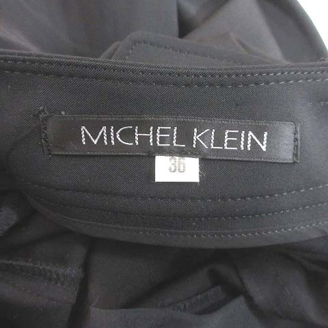 MICHEL KLEIN(ミッシェルクラン)のミッシェルクラン スラックスパンツ ワイド ロング 36 黒 ブラック ■MO レディースのパンツ(その他)の商品写真