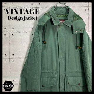 アートヴィンテージ(ART VINTAGE)の【希少カラー】VINTAGE フルジップ フード付き ハーフコート キルティング(ブルゾン)