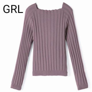 グレイル(GRL)の完売商品 GRL グレイル スクエアネック 2way ワイドリブニット トップス(ニット/セーター)