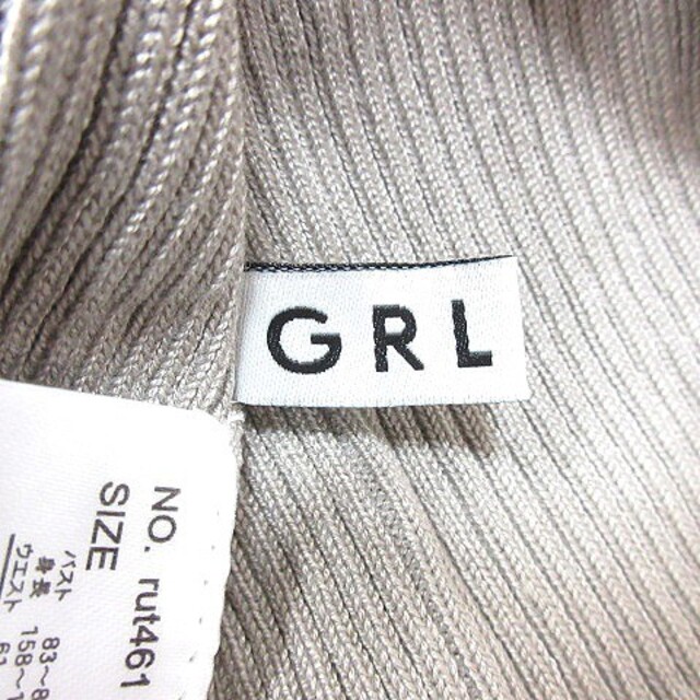 GRL(グレイル)のグレイル GRL ニット カットソー 半袖 リブ M グレー /MN ■MO レディースのトップス(ニット/セーター)の商品写真
