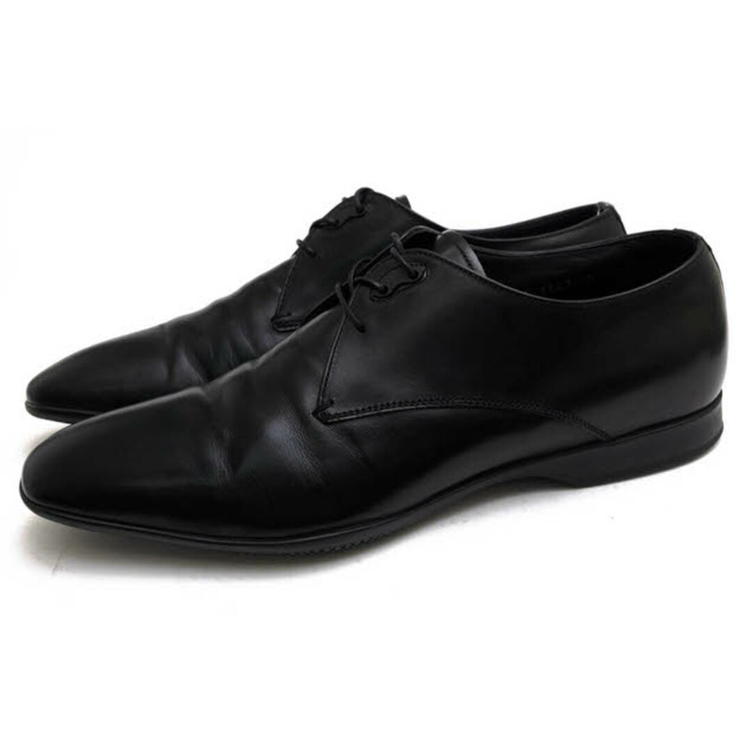メンズプラダ／PRADA シューズ ビジネスシューズ 靴 ビジネス メンズ 男性 男性用レザー 革 本革 ブラック 黒  4E1347 SMART CALF プレーントゥ