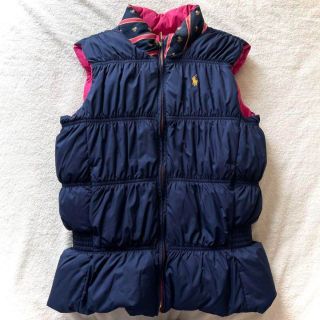 ラルフローレン(Ralph Lauren)のラルフローレン ショート ダウン ベスト コート ジャケット ネイビー ピンク(ダウンベスト)