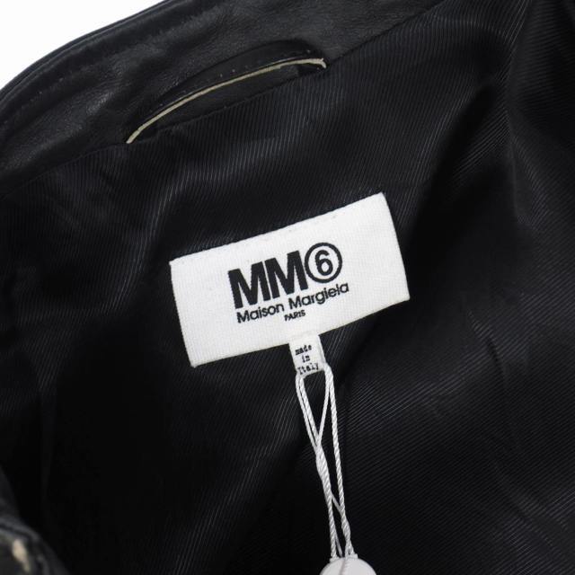 MM6 - MM6 八の字 シングルライダース ダメージ加工 レザー ジャケット