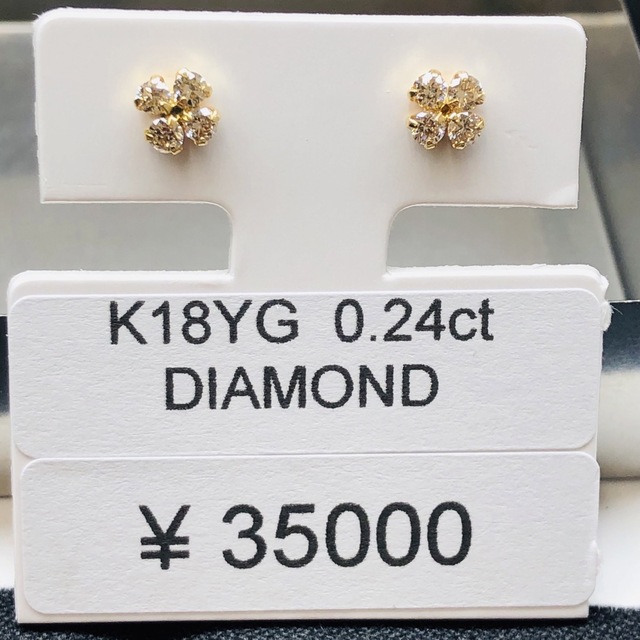 DE-24465 K18YG ピアス  ダイヤモンド