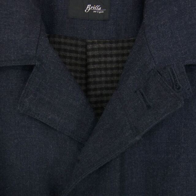 ブリッラ ペル イル グスト Brilla per il gusto 日本製 ウール オフィサー ロング コート ネイビー系 M【中古】の通販 by LIFEラクマ店|ラクマ ブリッラ ペル イル グスト コート Mサイズ