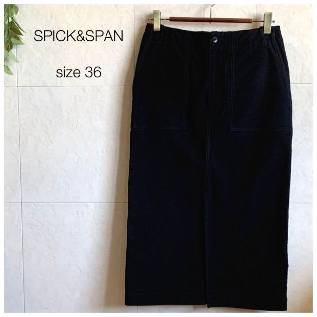 Spick & Span(スピックアンドスパン)のspick&span 黒タイトスカート 秋冬素材 レディースのスカート(ひざ丈スカート)の商品写真