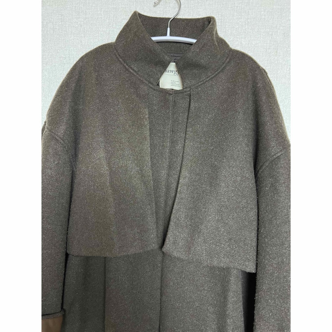 lawgy(ラウジー)の引越在庫処分lawgy stand neck leather cuff coat レディースのジャケット/アウター(ロングコート)の商品写真