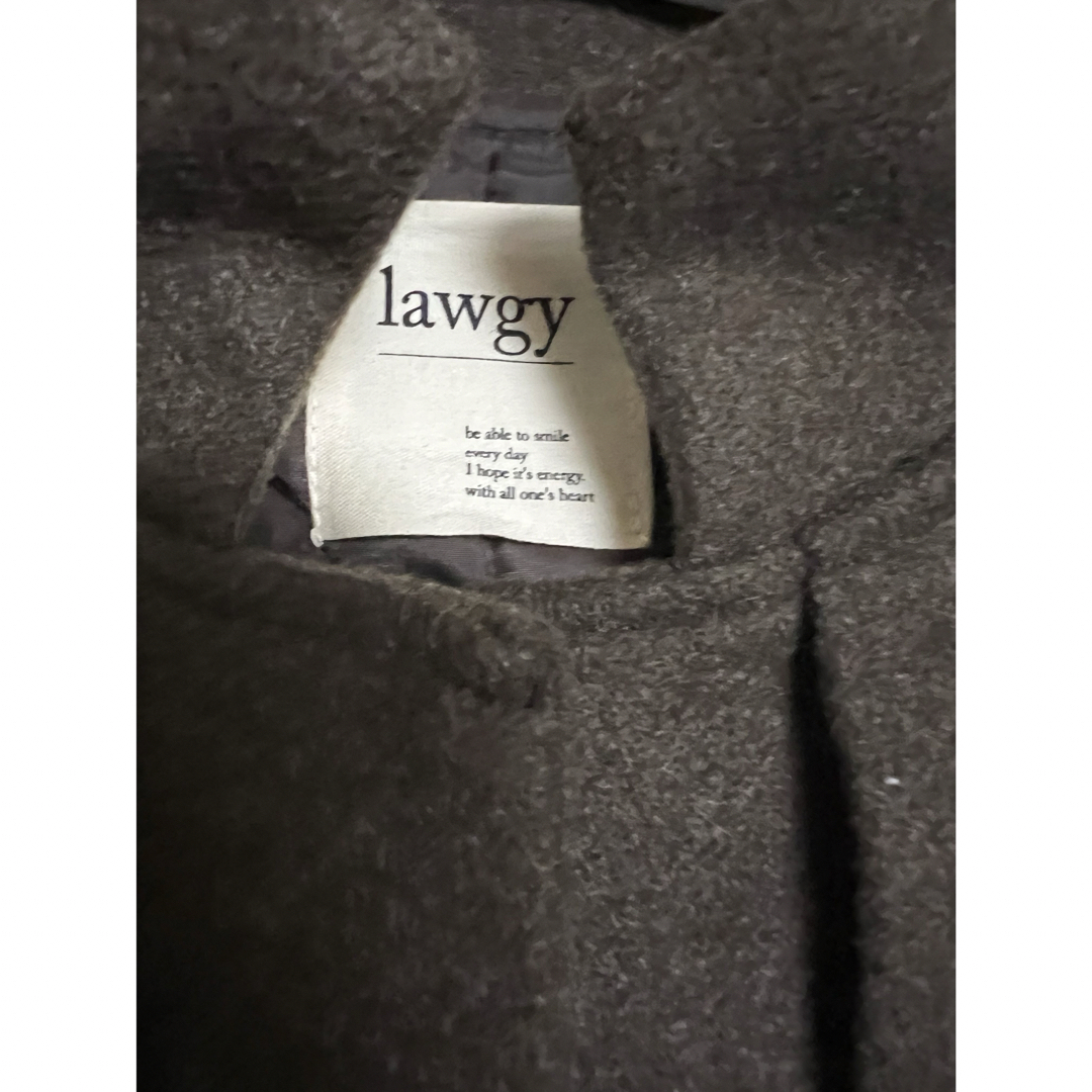 lawgy(ラウジー)の引越在庫処分lawgy stand neck leather cuff coat レディースのジャケット/アウター(ロングコート)の商品写真