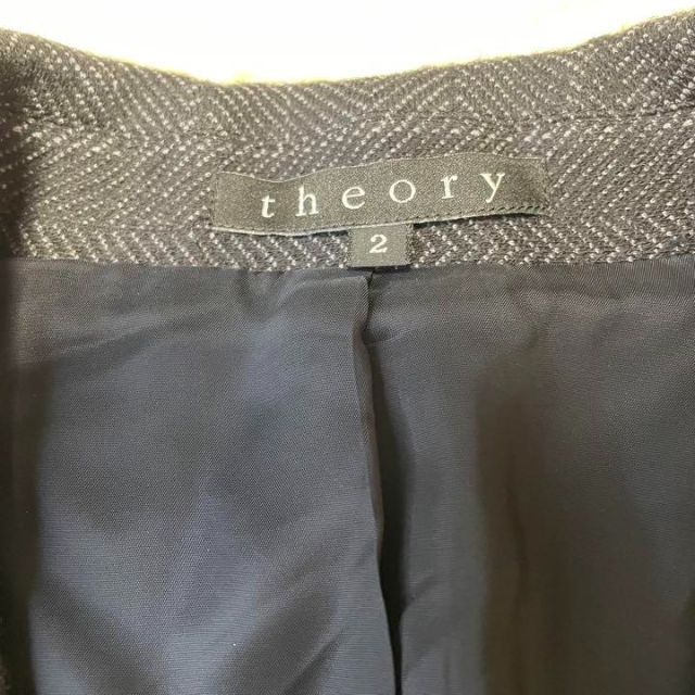 【美品】theory セオリー テーラードジャケット スーツ S ウール 黒