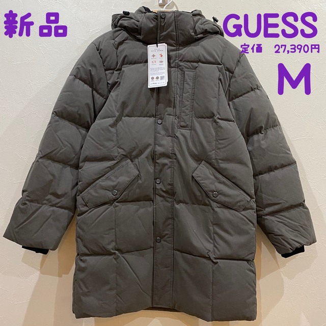 GUESS(ゲス)の【まるちゃん様専用】新品　GUESS  フード付き　ロングダウンジャケット　Ｍ メンズのジャケット/アウター(ダウンジャケット)の商品写真