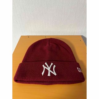 ニューエラー(NEW ERA)のNEW ERA ニューエラ　ニット帽　ニットキャップ　ボルドー  ヤンキース(ニット帽/ビーニー)