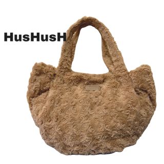 ハッシュアッシュ(HusHush)の美品 HusHusH ハッシュアッシュ ローズボア トートバッグ キャメル(トートバッグ)