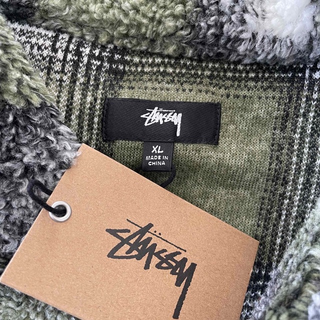 STUSSY(ステューシー)のStussySHADOW PLAID SHERPA ZIP SHIRTサイズXL メンズのジャケット/アウター(その他)の商品写真