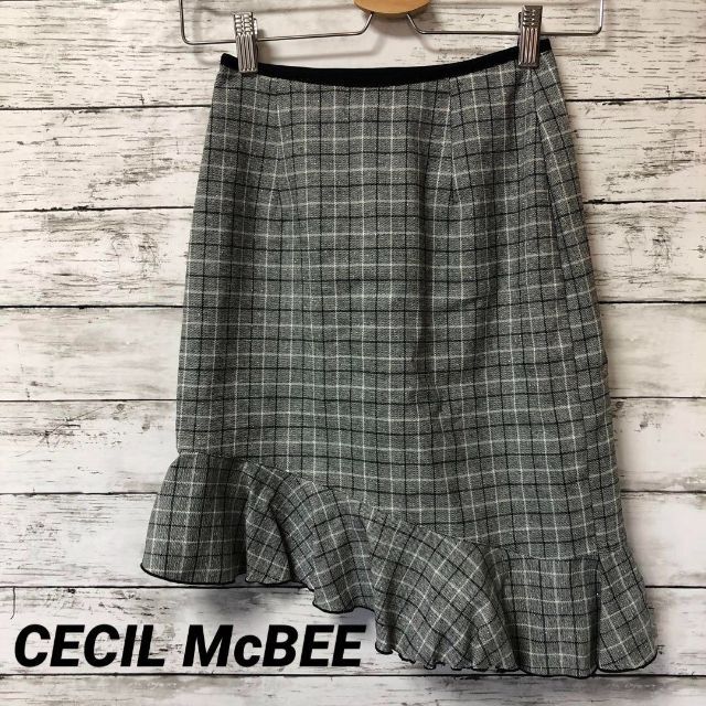 CECIL McBEE(セシルマクビー)の【セシルマクビー】美品　マーメイドスカート　チェックスカート レディースのスカート(ひざ丈スカート)の商品写真