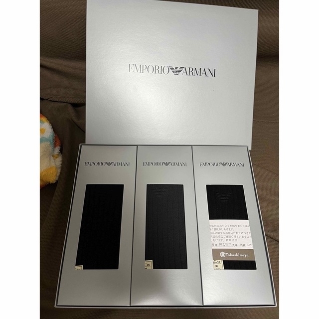 Emporio Armani(エンポリオアルマーニ)の【いちごみるく様専用】アルマーニ 紳士ソックス 3足セット メンズのレッグウェア(ソックス)の商品写真