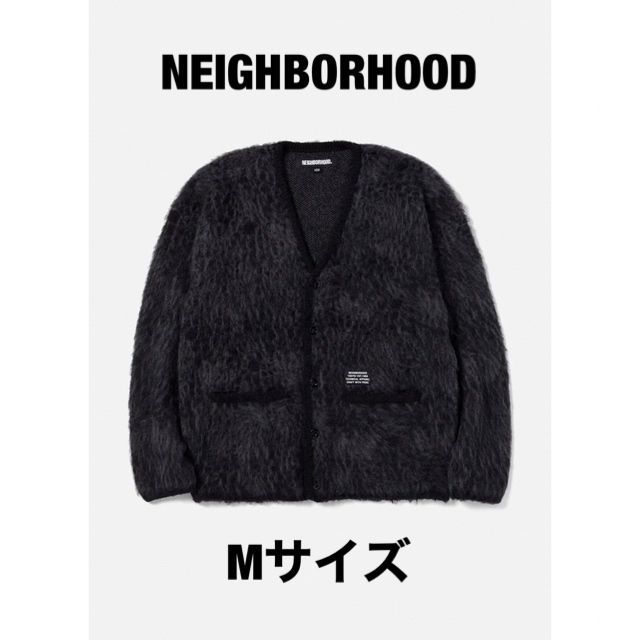 NEIGHBORHOOD MOHAIR CARDIGAN . AN BLACK