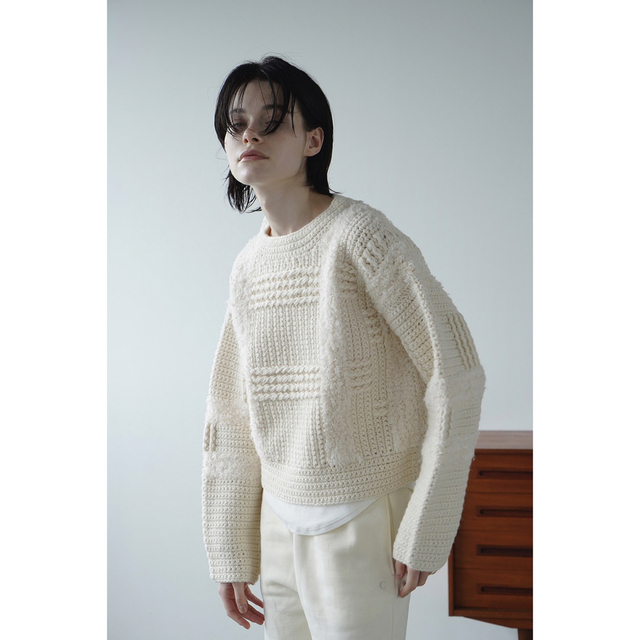 【CLANE クラネ】WIDE CHECK HAND KNIT サイズ1 4