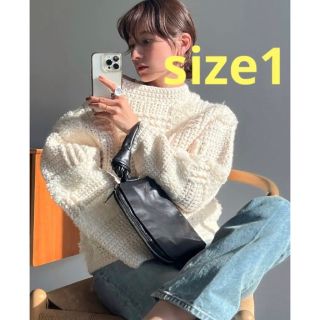 クラネ(CLANE)の【CLANE クラネ】WIDE CHECK HAND KNIT サイズ1(ニット/セーター)